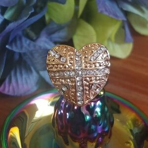 Gold Crystal Heart Shaped Ring